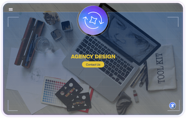 Preview of a sample agency website being scanned by AccessWiser's AI accessibility technology